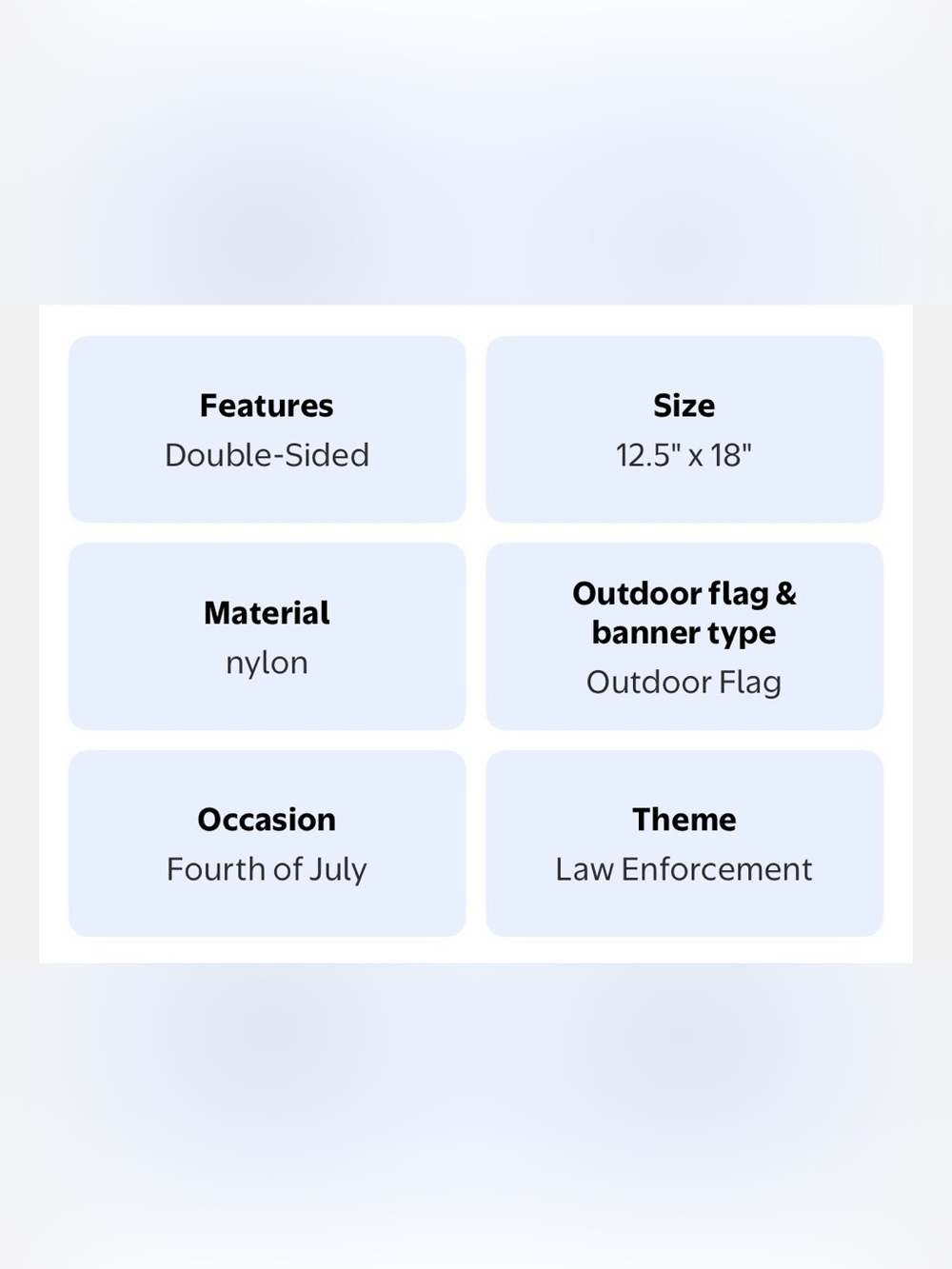 Evergreen 12.5x18” thin blue line garden flag - Picture 4 of 4
